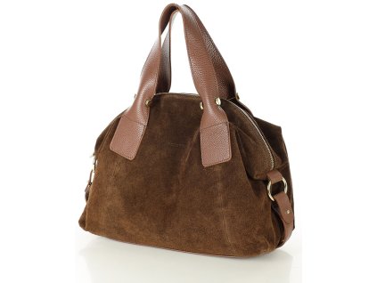 Dámská hobo kabelka z kůže MARCO MAZZINI; hnědá