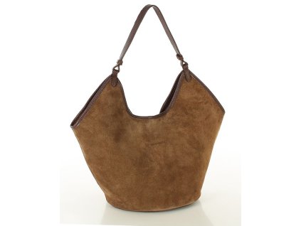 Dámská hobo taška z kůže MAZZINI; hnědá