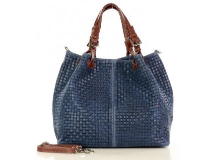 Italská kožená taška MAZZINI GIULIA; modrá