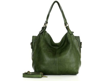 MARCO MAZZINI Kožená kabelka Shopper; zelená