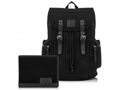 88824 13 darkova sada pansky velky batoh a penezenka cerna