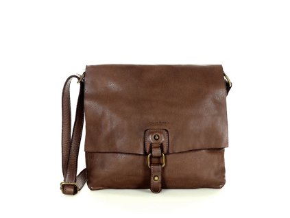 Městská kožená kabelka MARCO MAZZINI vintage; hnědá