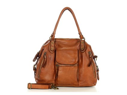 Kožená business taška na víkend MARCO MAZZINI; hnědý velbloud