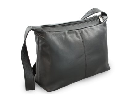 cerna kozena dvouzipova kabelka s sirokym popruhem 212 4003 60