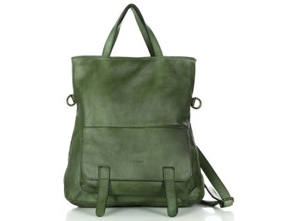 Kožená kabelka i batoh MARCO MAZZINI; zelená