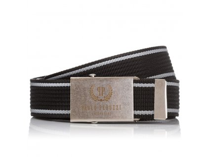 98277 3 stylovy pansky textilni pasek paolo peruzzi cerna s pruhem