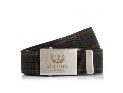 98280 3 stylovy pansky textilni pasek paolo peruzzi tmave hneda