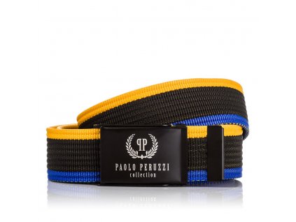 Stylový pánský textilní pásek PAOLO PERUZZI; barevná SKL