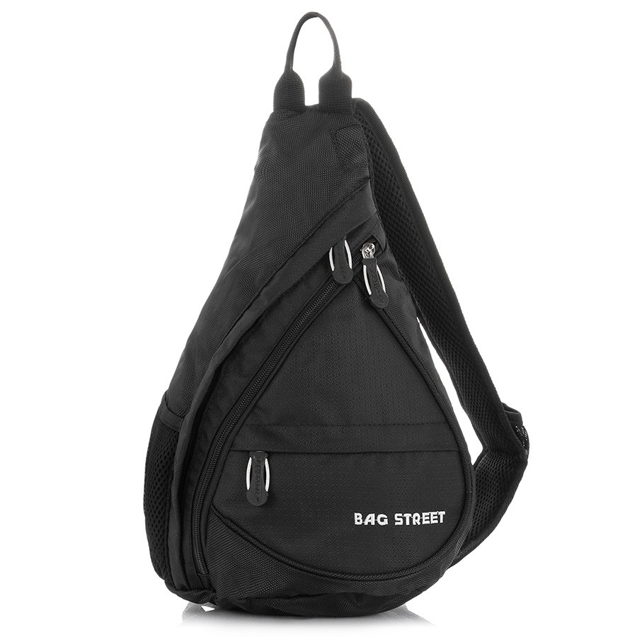 Bag Street Sportovní nepromokavý batoh na jedno rameno; černá