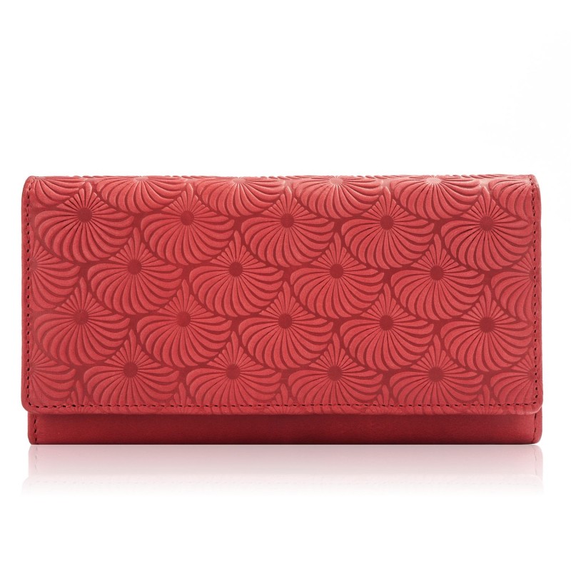 Dámská kožená peněženka se vzorem PAOLO PERUZZI; červená