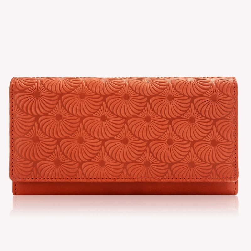 Dámská kožená peněženka se vzorem PAOLO PERUZZI; oranžová