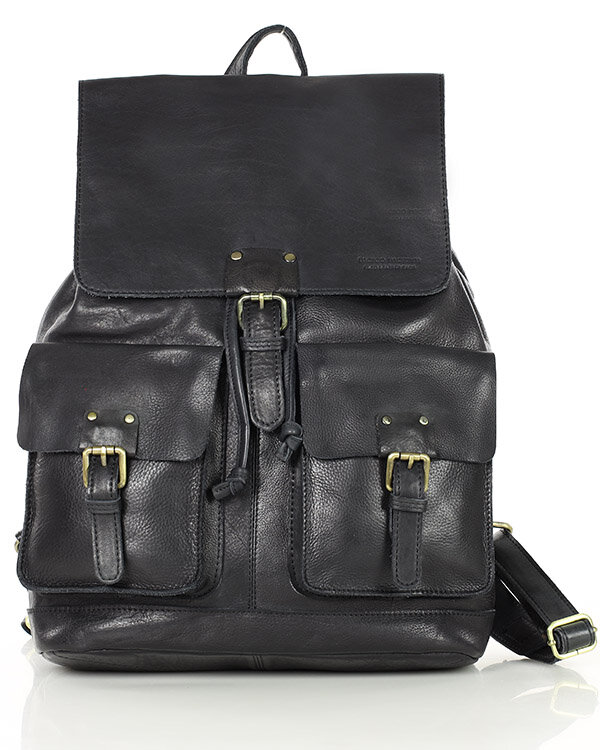Marco Mazzini handmade Elegantní dámský batoh formátu A4 z kůže MAZZINI; černá