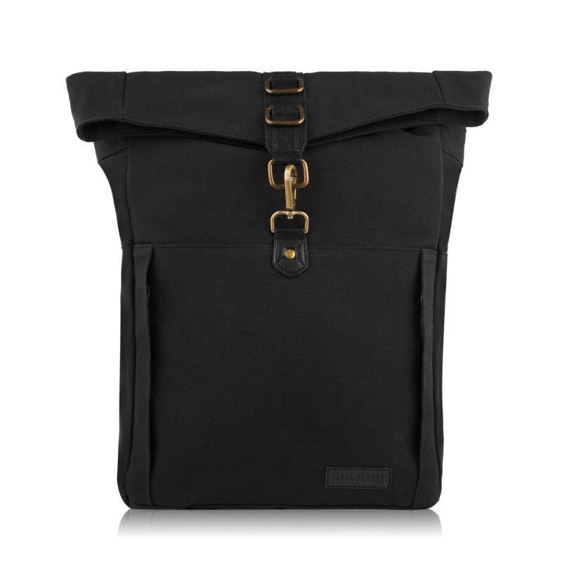 Pánský stylový větší látkový batoh PAOLO PERUZZI; černá