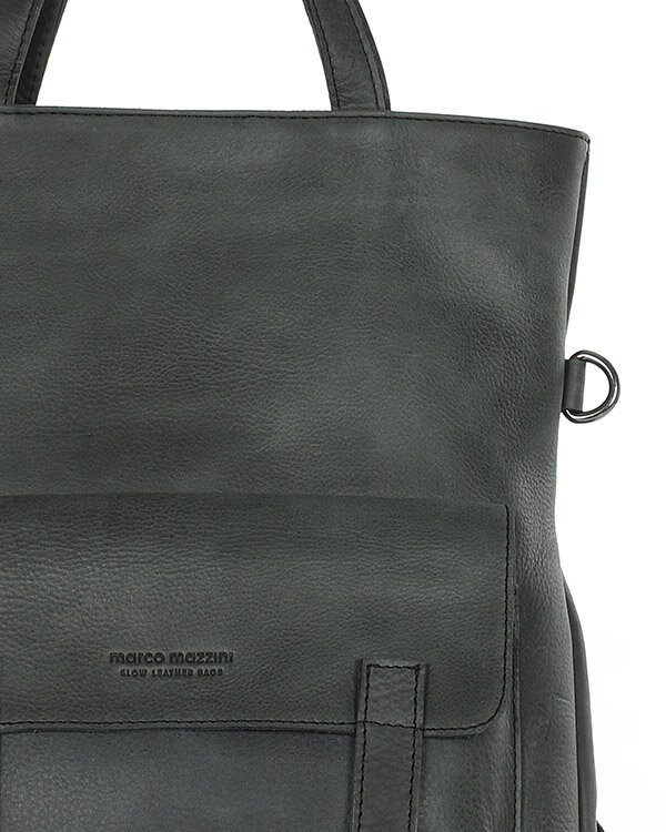 Marco Mazzini handmade Městská taška A4 z přírodní kůže vintage MAZZINI; černá