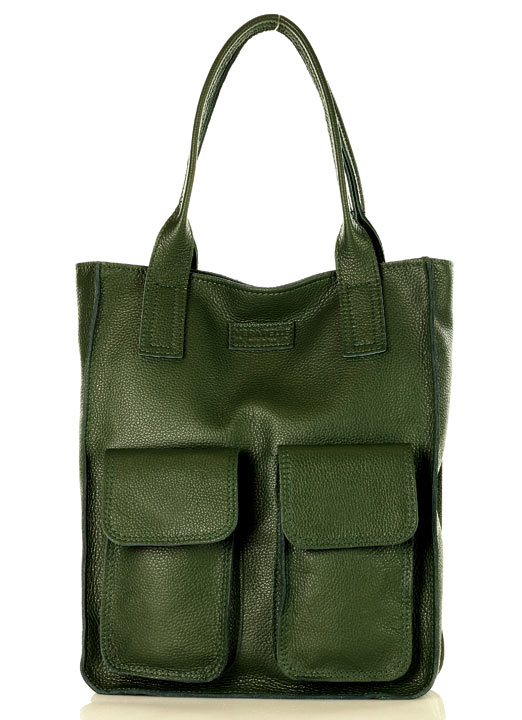 Marco Mazzini Značková shopper taška s kapsami MAZZINI; zelená