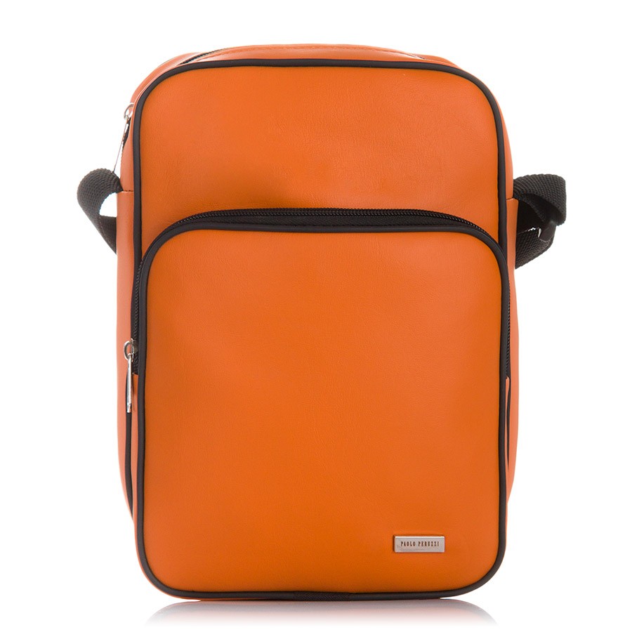 Paolo Peruzzi Voděodolné pánské crossbody z eko kůže PERUZZI; oranžová SKL