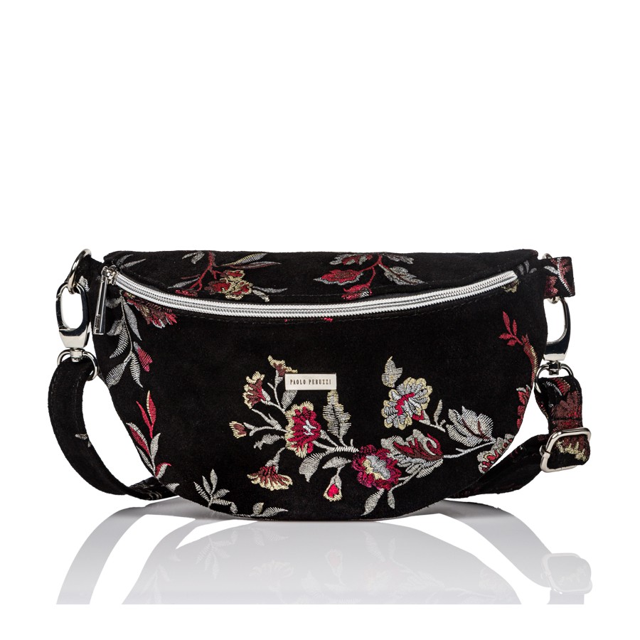 Dámská módní crossbody ledvinka PAOLO PERUZZI; černá