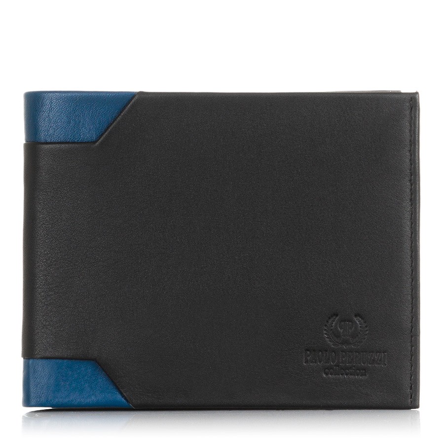 Paolo Peruzzi Velká pánská peněženka z pravé kůže a ochranou RFID značky PERUZZI; modrá