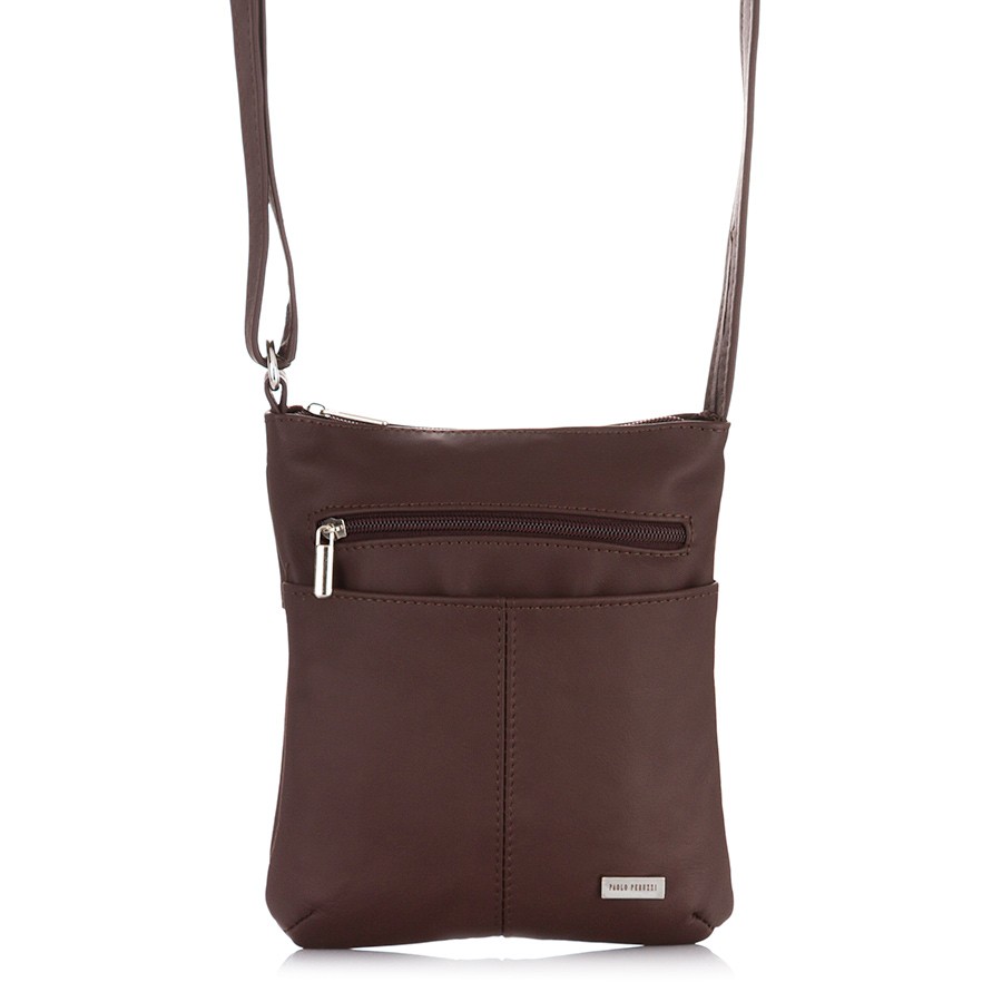 Praktická dámská crossbody kabelka PAOLO PERUZZI; hnědá