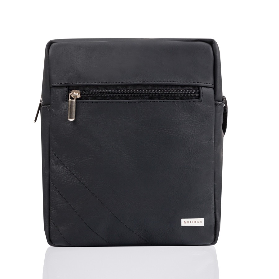 Pánská crossbody s páskem PAOLO PERUZZI; černá