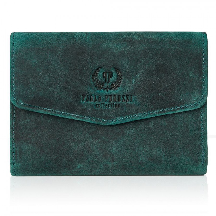 Dámská skládací peněženka PAOLO PERUZZI vintage; zelená