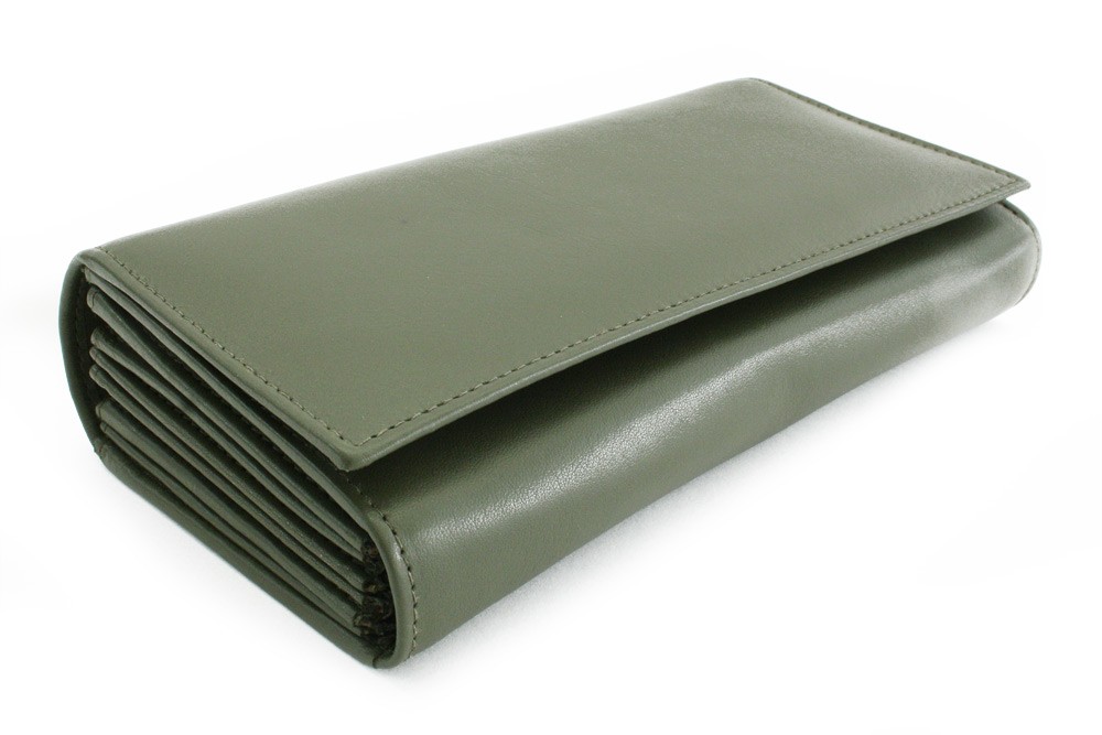 Arwel Kožená číšnická peněženka se zipovými kapsami na mince; tmavě zelená