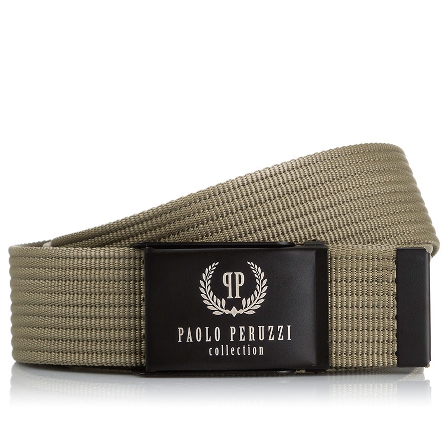 Stylový pánský textilní pásek PAOLO PERUZZI; béžová