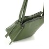 Kožené italské crossbody MAZZINI dvě komory; vojenská zelená