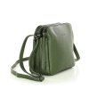 Kožené italské crossbody MAZZINI dvě komory; vojenská zelená