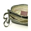 Kožené italské crossbody MAZZINI dvě komory; vojenská zelená
