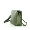 Kožené italské crossbody MAZZINI dvě komory; vojenská zelená