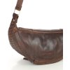 Velká ledvinková kabelka do pasu kůže MAZZINI; čokoláda