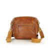 Kožená messenger taška se širokým popruhem MAZZINI; koňak