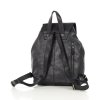 Dámský městský kožený batoh proplétaný MAZZINI; černá
