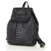 Dámský městský kožený batoh proplétaný MAZZINI; černá