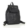 Dámský městský kožený batoh proplétaný MAZZINI; černá