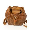 Dámský městský kožený batoh proplétaný MAZZINI; koňak