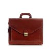 Stylová pánská aktovka MARCO z pravé kůže; hnědá
