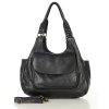 Italská kožená kabelka s kapsou Marco Mazzini; černá