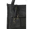 Dámská shopper taška A4 přírodní kůže s kapsami MAZZINI; černá