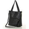 Dámská shopper taška A4 přírodní kůže s kapsami MAZZINI; černá