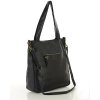 Dámská shopper taška A4 přírodní kůže s kapsami MAZZINI; černá