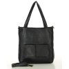 Dámská shopper taška A4 přírodní kůže s kapsami MAZZINI; černá