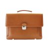 Kožená aktovka se čtyřmi vnitřními přihrádkami - česká výroba; koňak SKL