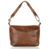 Luxusní kožená kabelka s dlouhým popruhem MAZZINI; hnědá