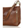 Luxusní kožená kabelka s dlouhým popruhem MAZZINI; hnědá