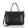 Kabelka z pravé kůže italské výroby MAZZINI; černá