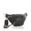 Prémiová kožená brašna se širokým popruhem MAZZINI; černá