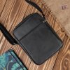 Pánská kožená crossbody taška přes rameno větší; černá
