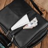 Pánská kožená crossbody taška přes rameno větší; černá